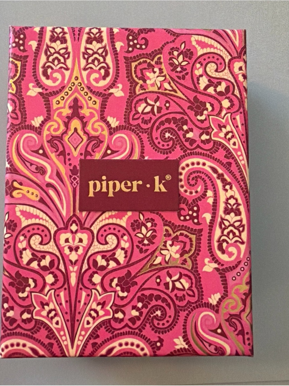 Piper K Heart Charm Bracelet Gold Tone Hand Painted Glass Stones NEW IN BOX - Picture 4 of 5